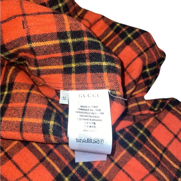 Gucci mens XL red flannel shirt - Picture 4 of 5